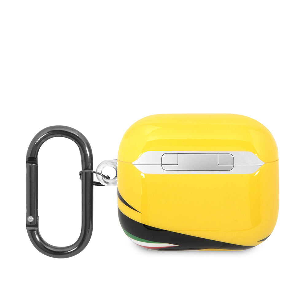 Apple Airpods 3.Nesil Kılıf Ferrari Orjinal Lisanslı IML Baskılı Klasik Logolu TPU Kılıf Sarı