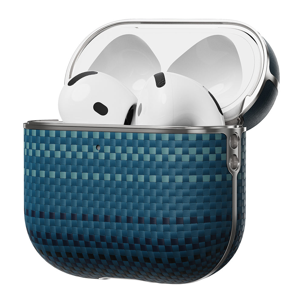 Apple Airpods Pro 2 Kılıf Aramid Fiber Pitaka Tactile Woven Sunset-Moonrise Serisi Sunset Kapak Kahverengi
