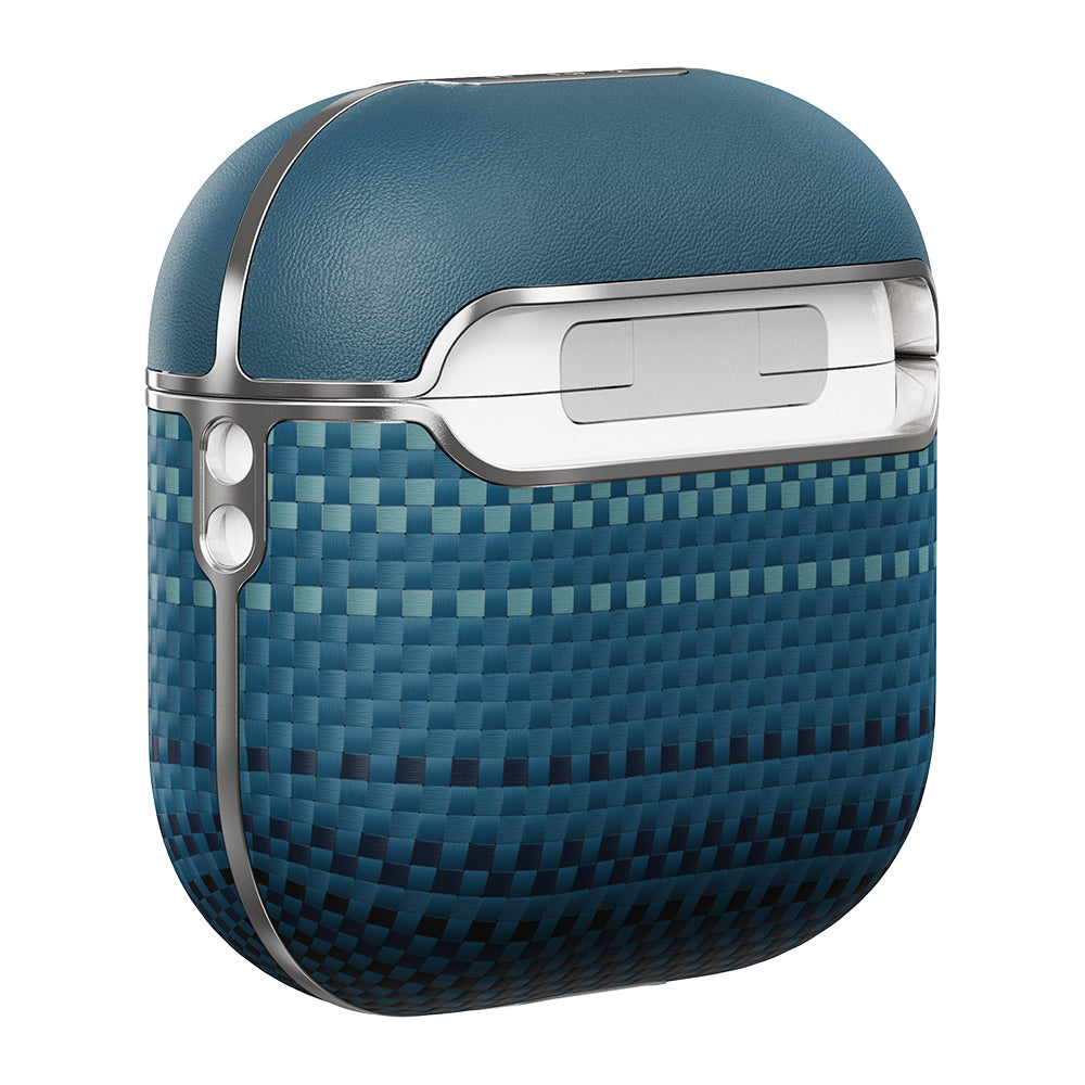 Apple Airpods Pro 2 Kılıf Aramid Fiber Pitaka Tactile Woven Sunset-Moonrise Serisi Sunset Kapak Kahverengi