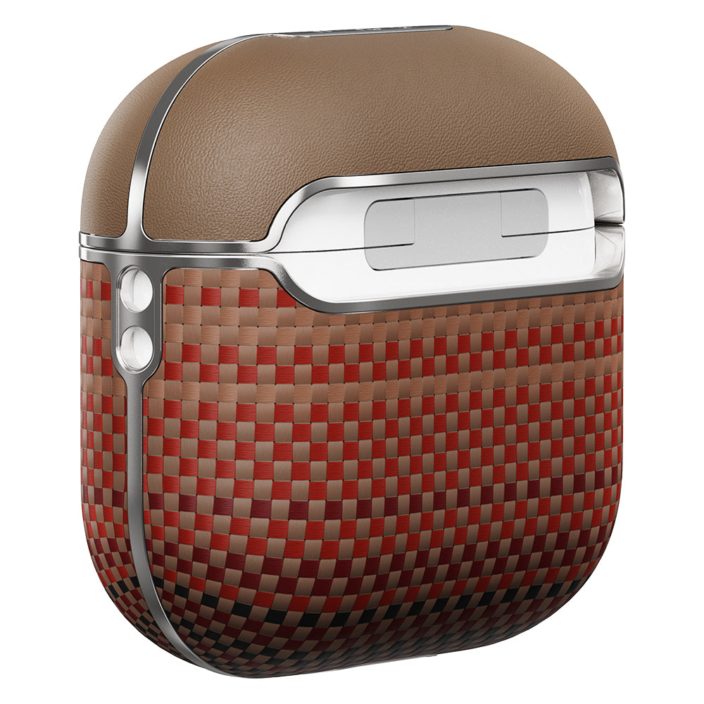 Apple Airpods Pro 2 Kılıf Aramid Fiber Pitaka Tactile Woven Sunset-Moonrise Serisi Sunset Kapak Mavi