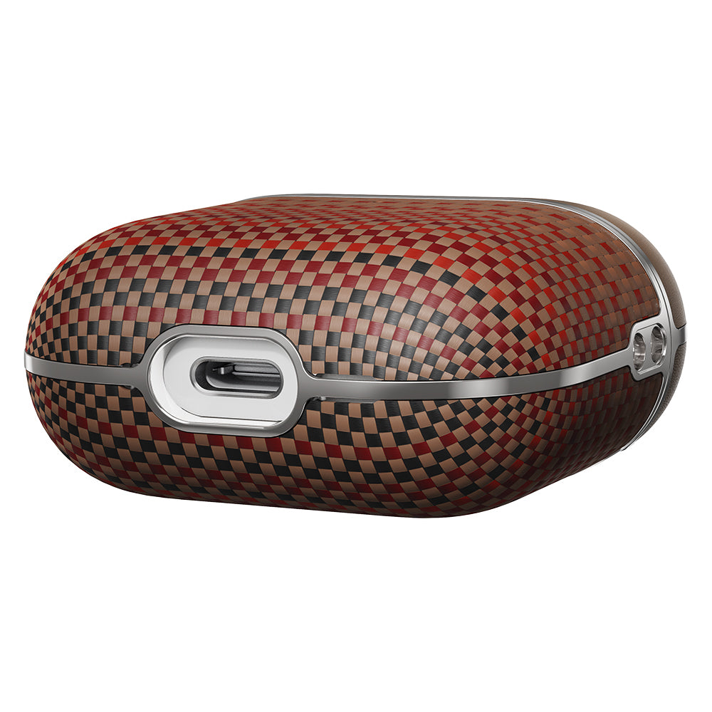 Apple Airpods Pro 2 Kılıf Aramid Fiber Pitaka Tactile Woven Sunset-Moonrise Serisi Sunset Kapak Mavi