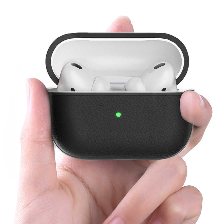 Apple Airpods Pro Kılıf Wiwu Calfskin Kılıf Lacivert