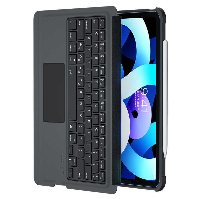 Apple iPad 10.2 2021 (9.Nesil) Benks Multifunctional Kablosuz Klavyeli Kılıf Siyah