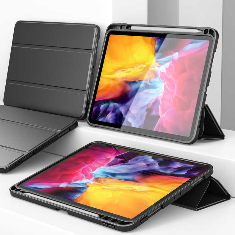 Apple iPad 10.2 2021 (9.Nesil) Kılıf Wlons Tablet Kılıf Koyu Yeşil