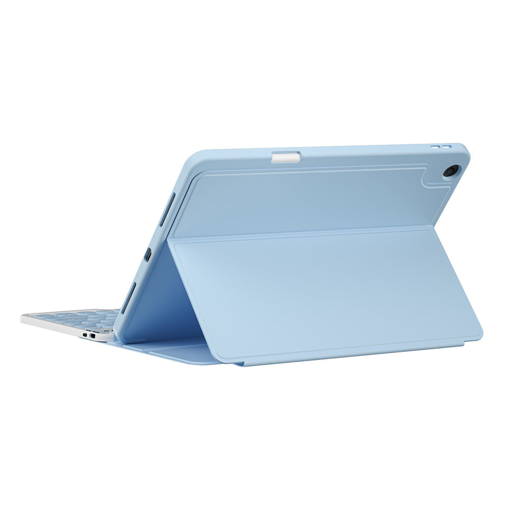 Apple iPad 10.2 (8.Nesil) Wiwu Protective Gizli Kalem Bölmeli Klavyeli Kılıf Mavi