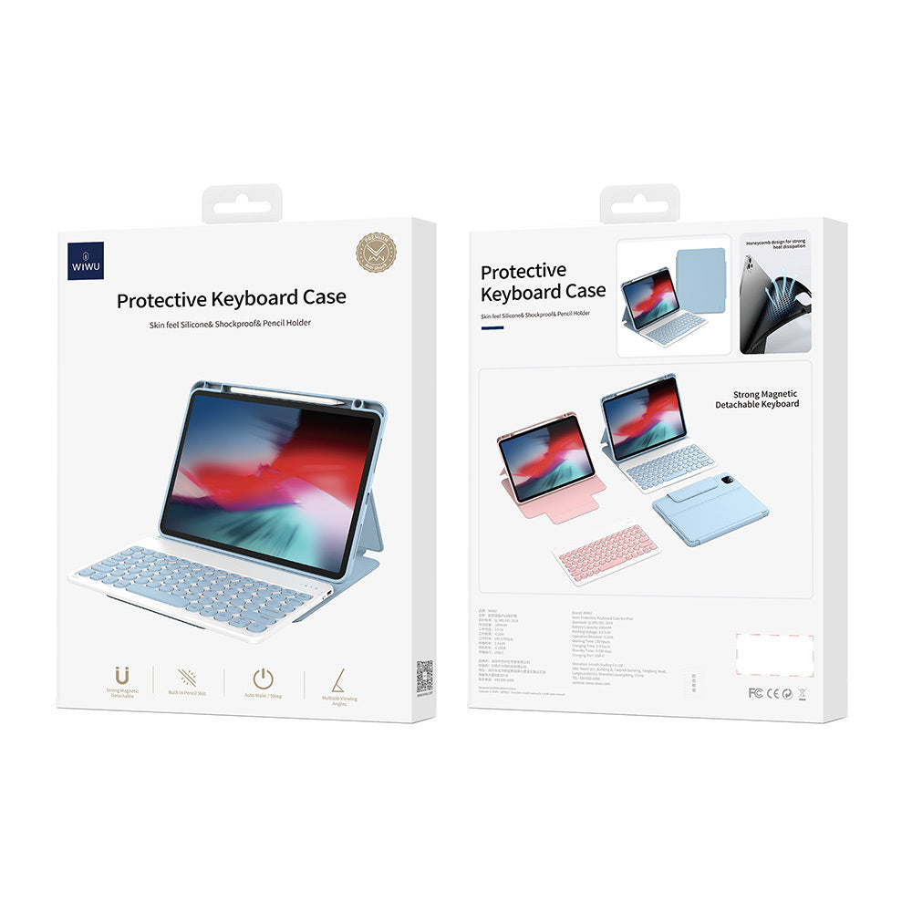 Apple iPad 10.9 2022 (10.Nesil) Wiwu Protective Gizli Kalem Bölmeli Klavyeli Kılıf Siyah
