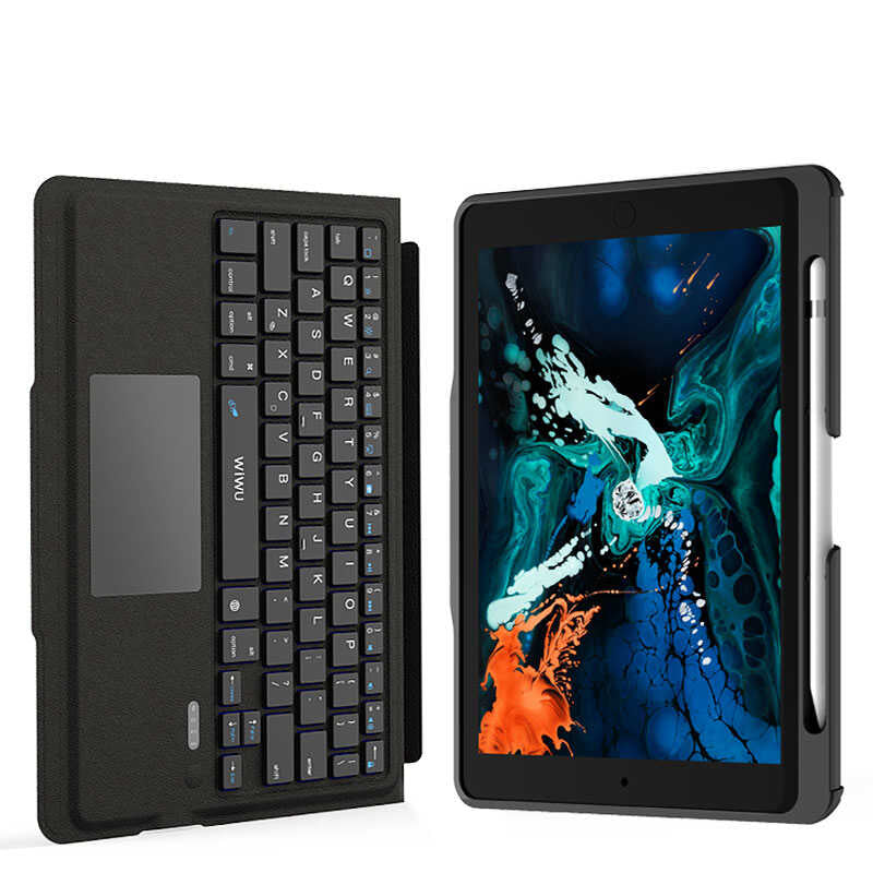 Apple iPad Air 11 2024 Wiwu Keyboard Folio Kablosuz Klavyeli Kılıf Siyah