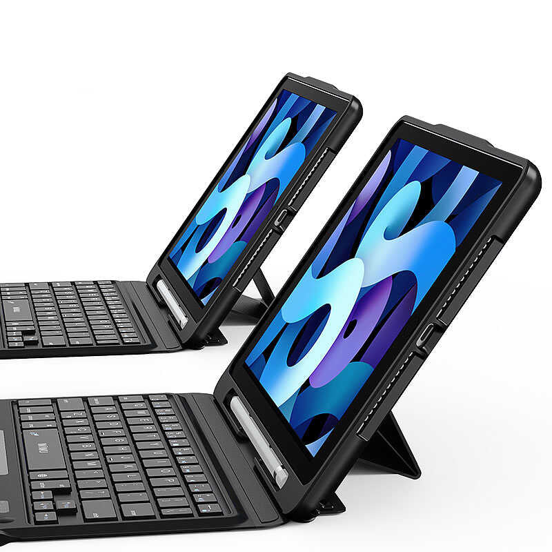 Apple iPad Air 11 2024 Wiwu Keyboard Folio Kablosuz Klavyeli Kılıf Siyah