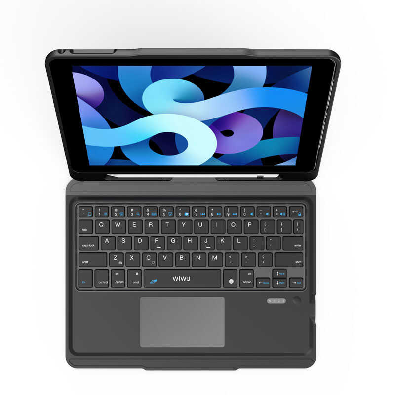 Apple iPad Air 11 2024 Wiwu Keyboard Folio Kablosuz Klavyeli Kılıf Siyah