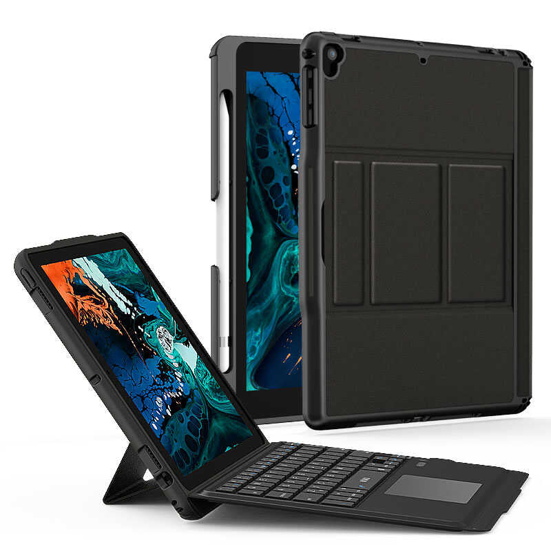 Apple iPad Air 11 2024 Wiwu Keyboard Folio Kablosuz Klavyeli Kılıf Siyah