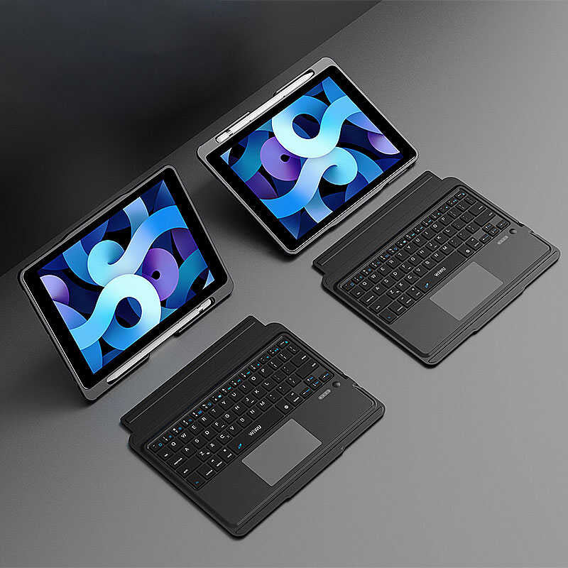 Apple iPad Air 11 2024 Wiwu Keyboard Folio Kablosuz Klavyeli Kılıf Siyah