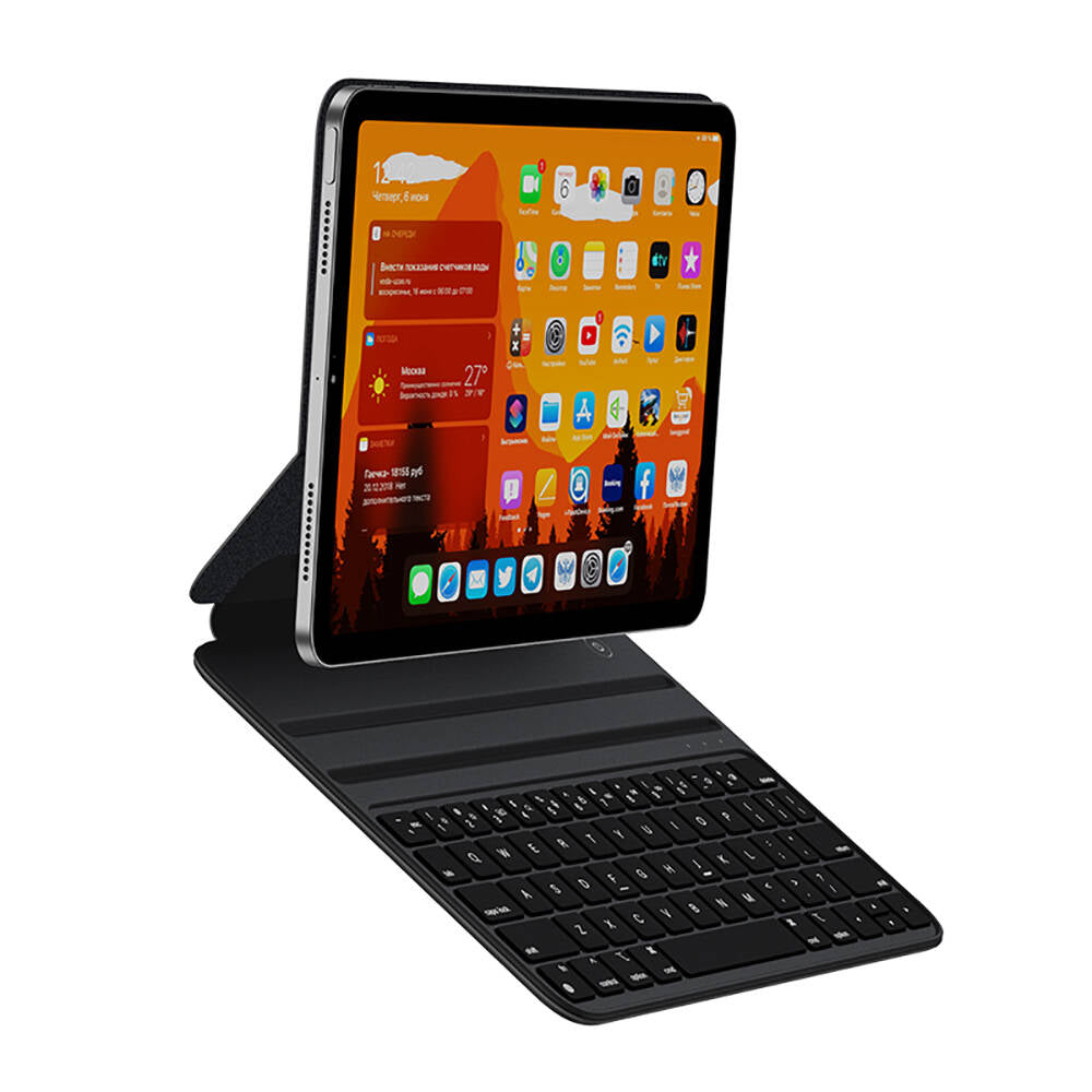 Apple iPad Pro 11 2020 (2.Nesil) Wiwu F16 Klavyeli Standlı Magnetik Kılıf Siyah