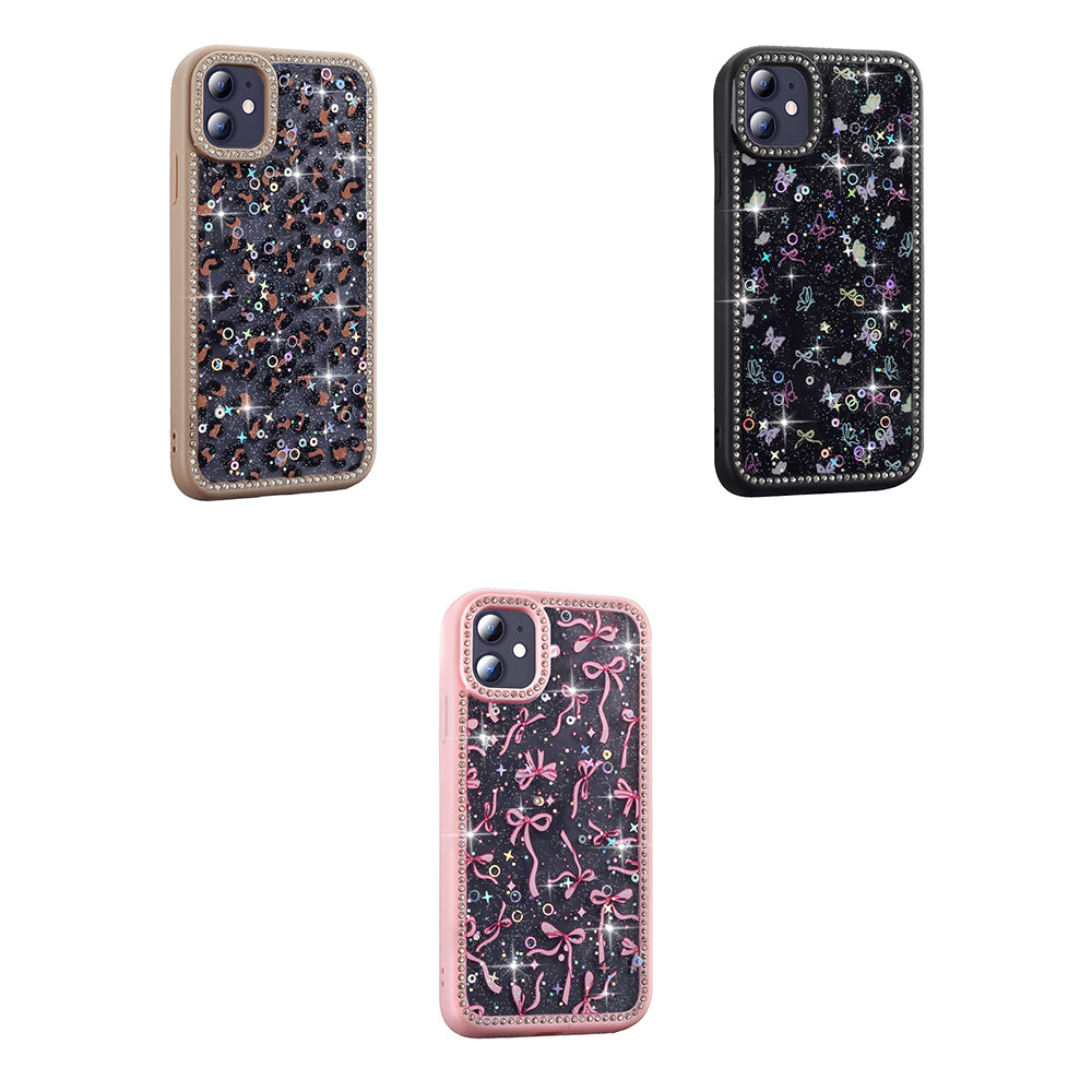 Apple iPhone 11 Kılıf Taşlı ve Simli Tasarım Zore Azra Kapak Gold