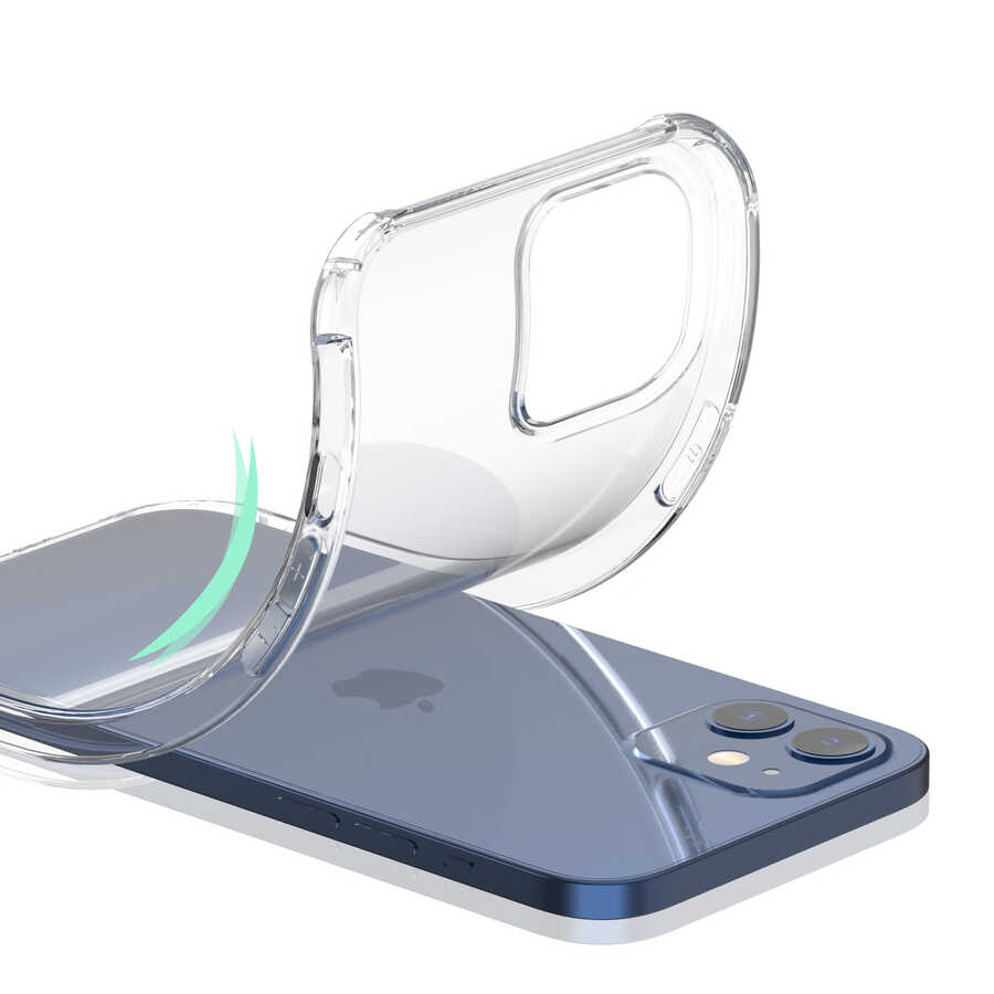Apple iPhone 12 Kılıf Kajsa Transparent Kapak Renksiz