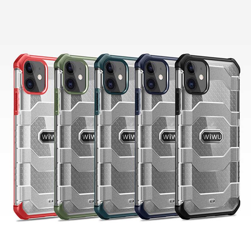 Apple iPhone 12 Kılıf Wiwu Voyager Kapak Koyu Yeşil