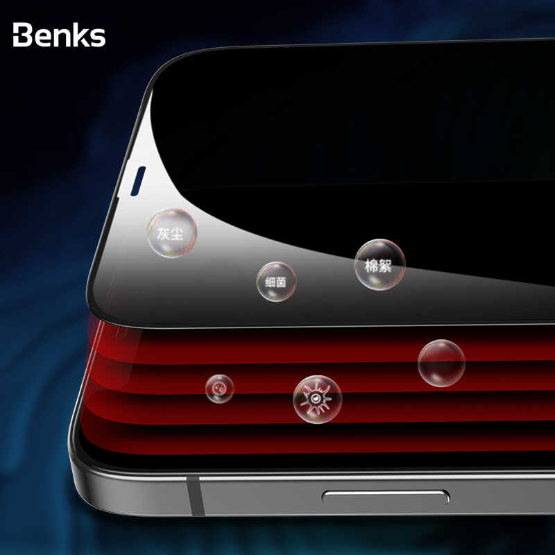Apple iPhone 12 Mini Benks 0.3mm V Pro Privacy Ekran Koruyucu Siyah