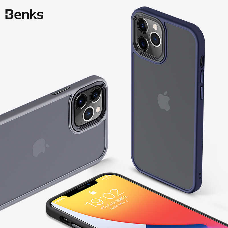 Apple iPhone 12 Pro Kılıf Benks Hybrid Kapak Gri