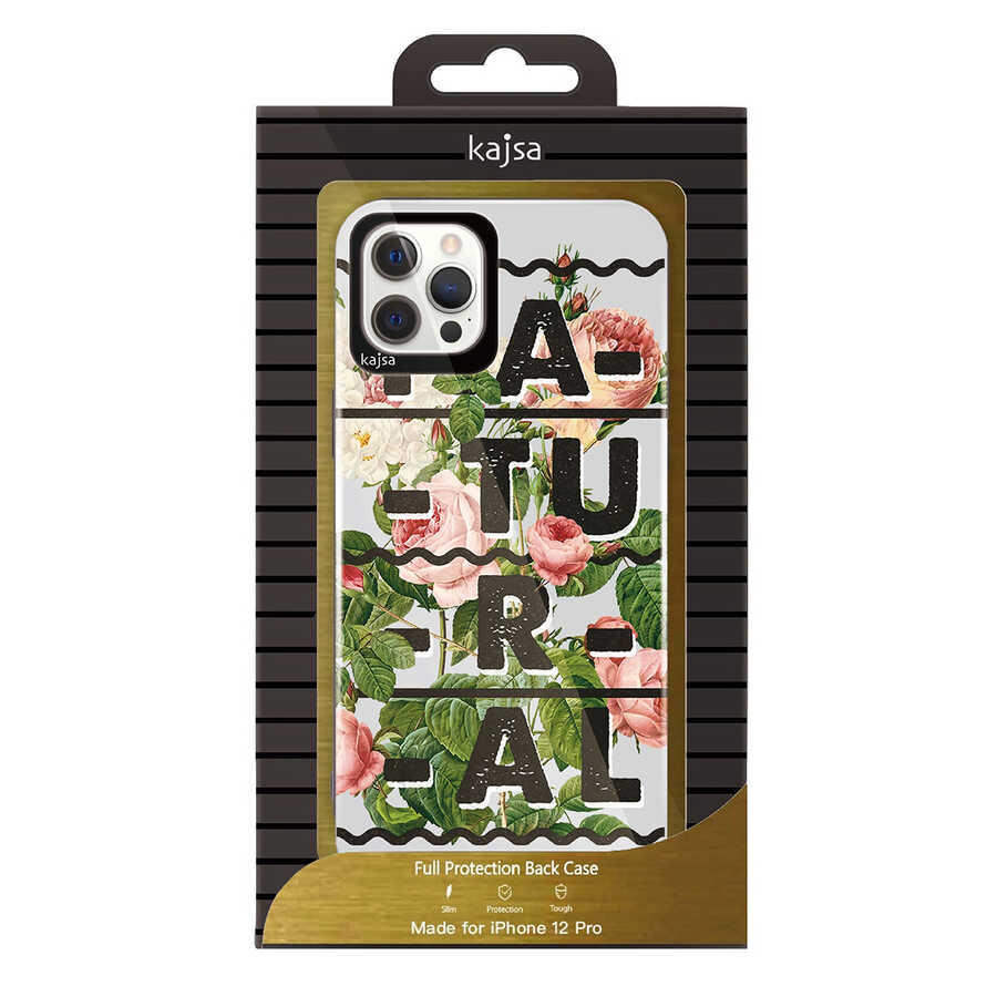 Apple iPhone 12 Pro Kılıf Kajsa Floral Kapak NO2