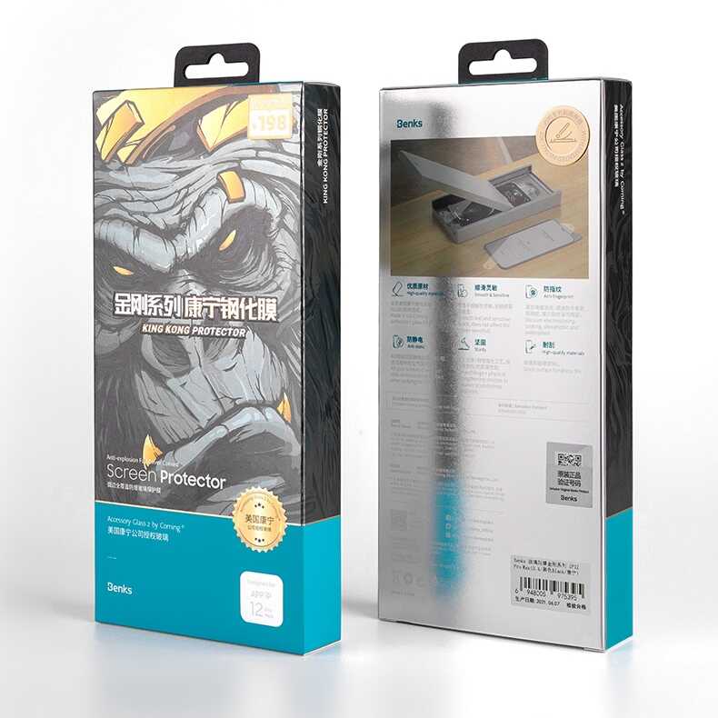Apple iPhone 12 Pro Max Benks KingKong Corning Glass Temperli Cam Ekran Koruyucu Siyah