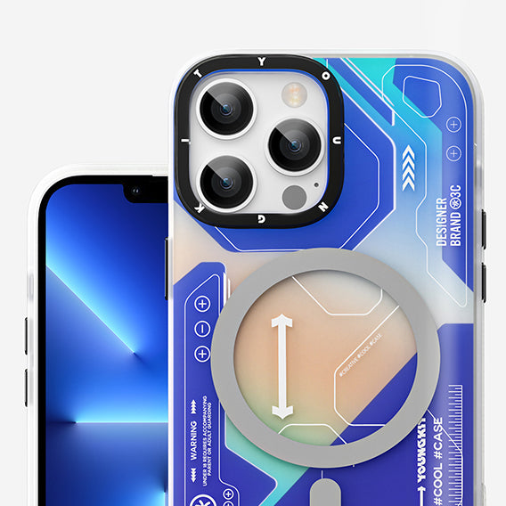 Apple iPhone 12 Pro Max Kılıf Magsafe Şarj Özellikli YoungKit Metaverse Serisi Kapak Beyaz