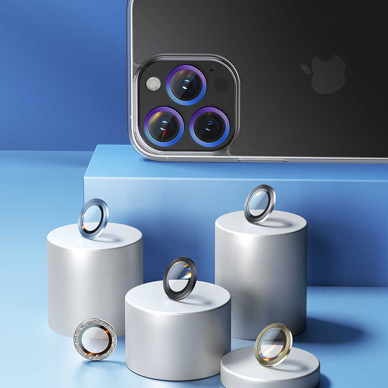 Apple iPhone 13 Pro Max Benks New KR Kamera Lens Koruyucu Mavi