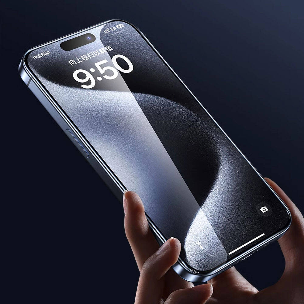 Apple iPhone 13 Pro Max Wiwu GT-008 Polimer Oleofobik Kaplama Şeffaf Pürüzsüz Temperli Cam Ekran Koruyucu 10'lu Paket Siyah