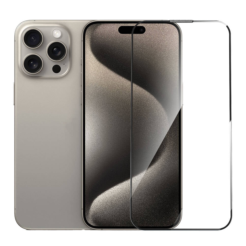 Apple iPhone 13 Pro Max Wiwu SQ-008 Oleofobik Easy Install Darbeye Karşı Dayanıklı Temperli Cam Ekran Koruyucu + Kolay Uygulama Aparatlı Siyah