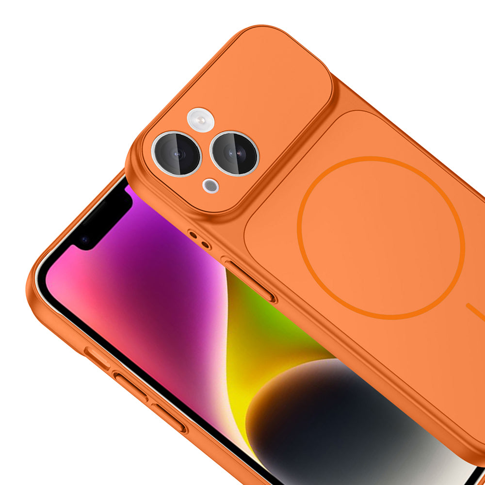 Apple iPhone 14 Kılıf Zore M-Safe Şarj Özellikli Kamera Korumalı Formen Kapak Siyah