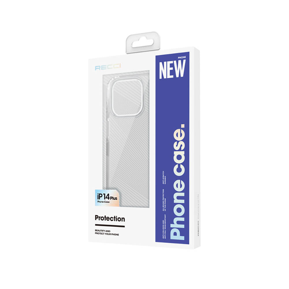 Apple iPhone 14 Plus Kılıf Magsafe Şarj Özellikli Airbagli Şeffaf PC Arka Yüzey Recci Magnetik Suction Serisi Kapak Şeffaf