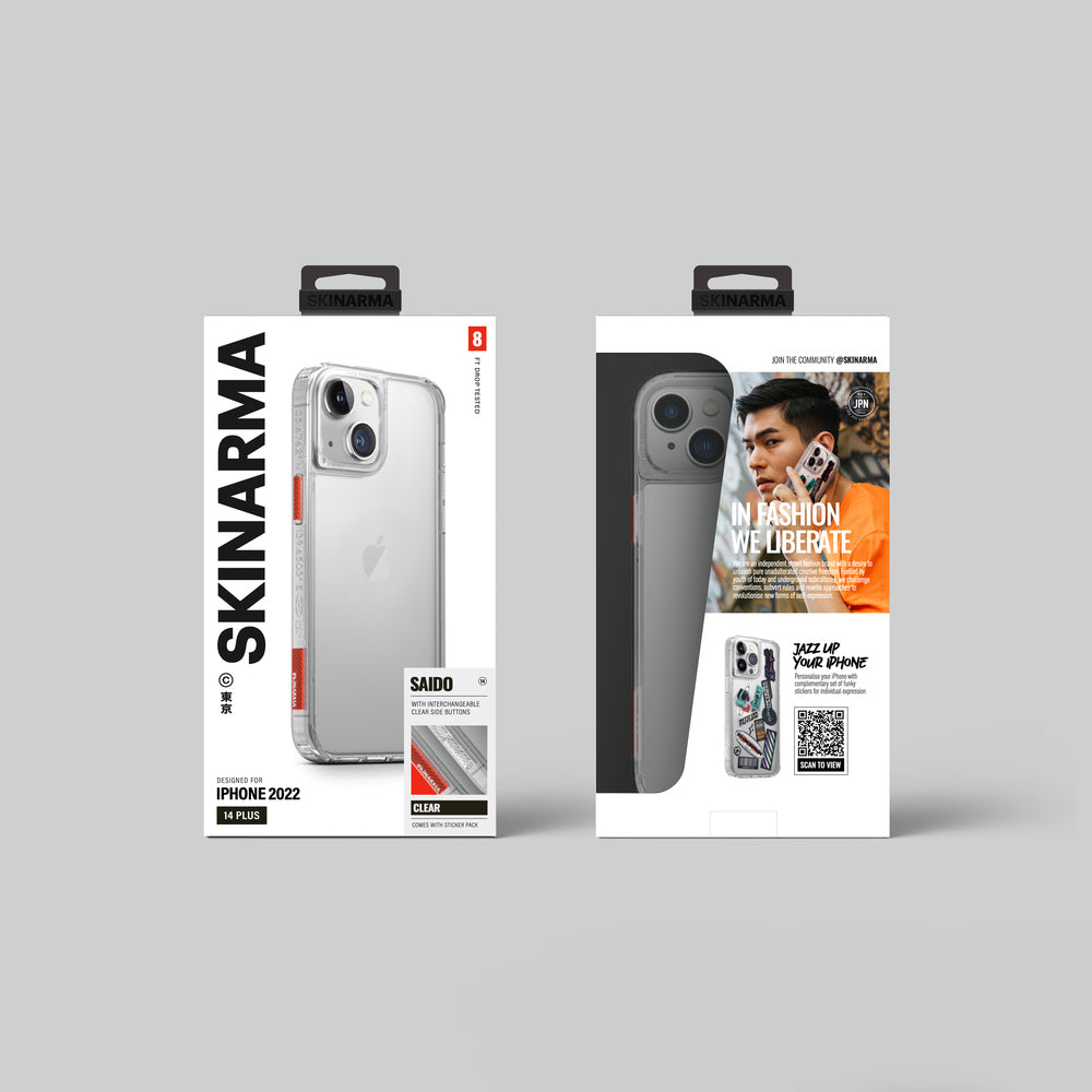 Apple iPhone 14 Plus Kılıf SkinArma Şeffaf Airbag Tasarımlı Saido Kapak Renksiz