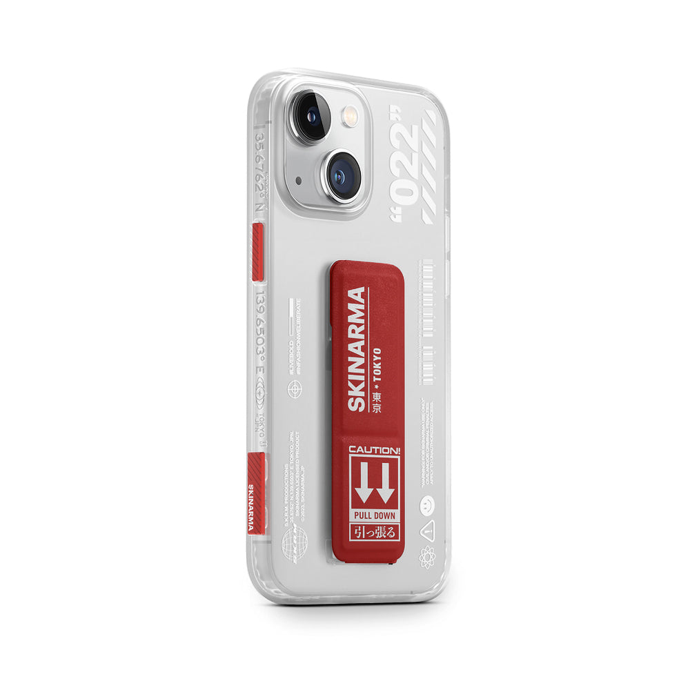 Apple iPhone 14 Plus Kılıf SkinArma Standlı Şeffaf Tasarımlı Taihi Sora Kapak Mavi