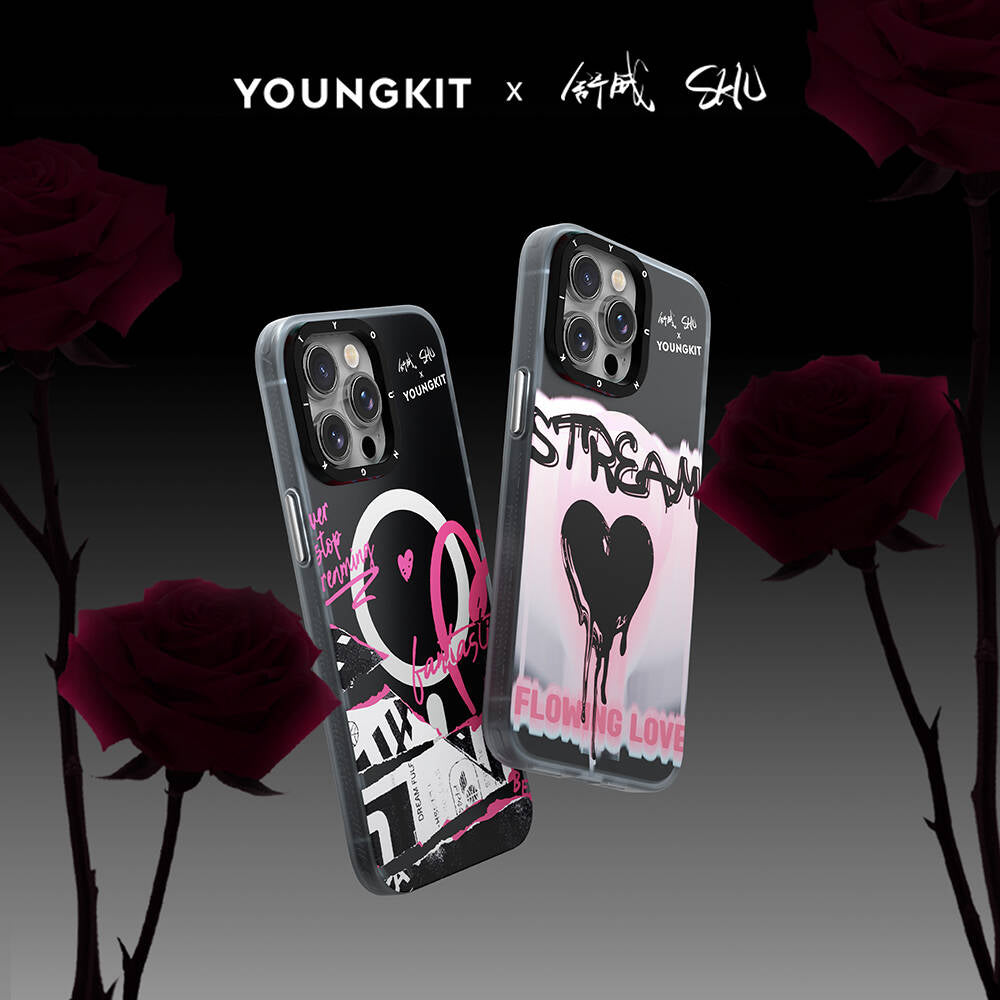 Apple iPhone 14 Pro Kılıf Magsafe Şarj Özellikli Shu Tasarımlı Youngkit Dreamland Serisi Kapak Siyah