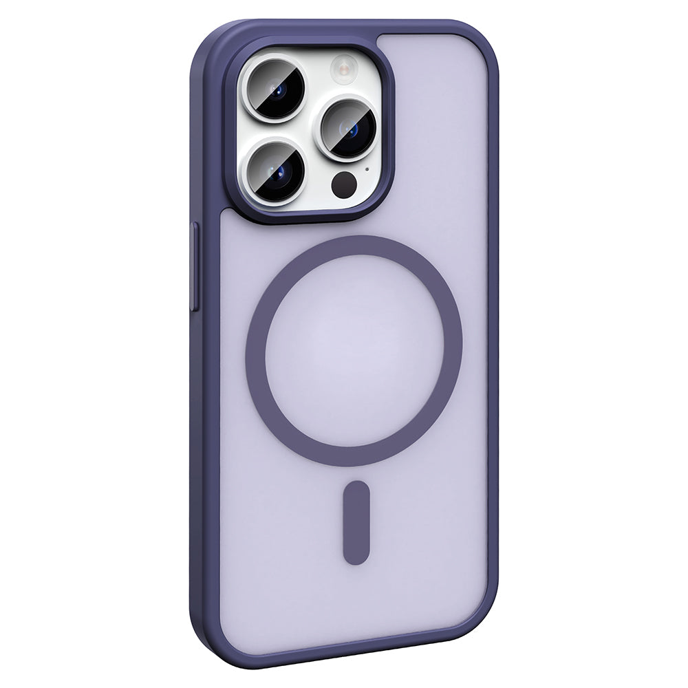 Apple iPhone 14 Pro Max Kılıf M-safe Şarj Özellikli Mat Arka Yüzey Zore Sio Kapak Gri