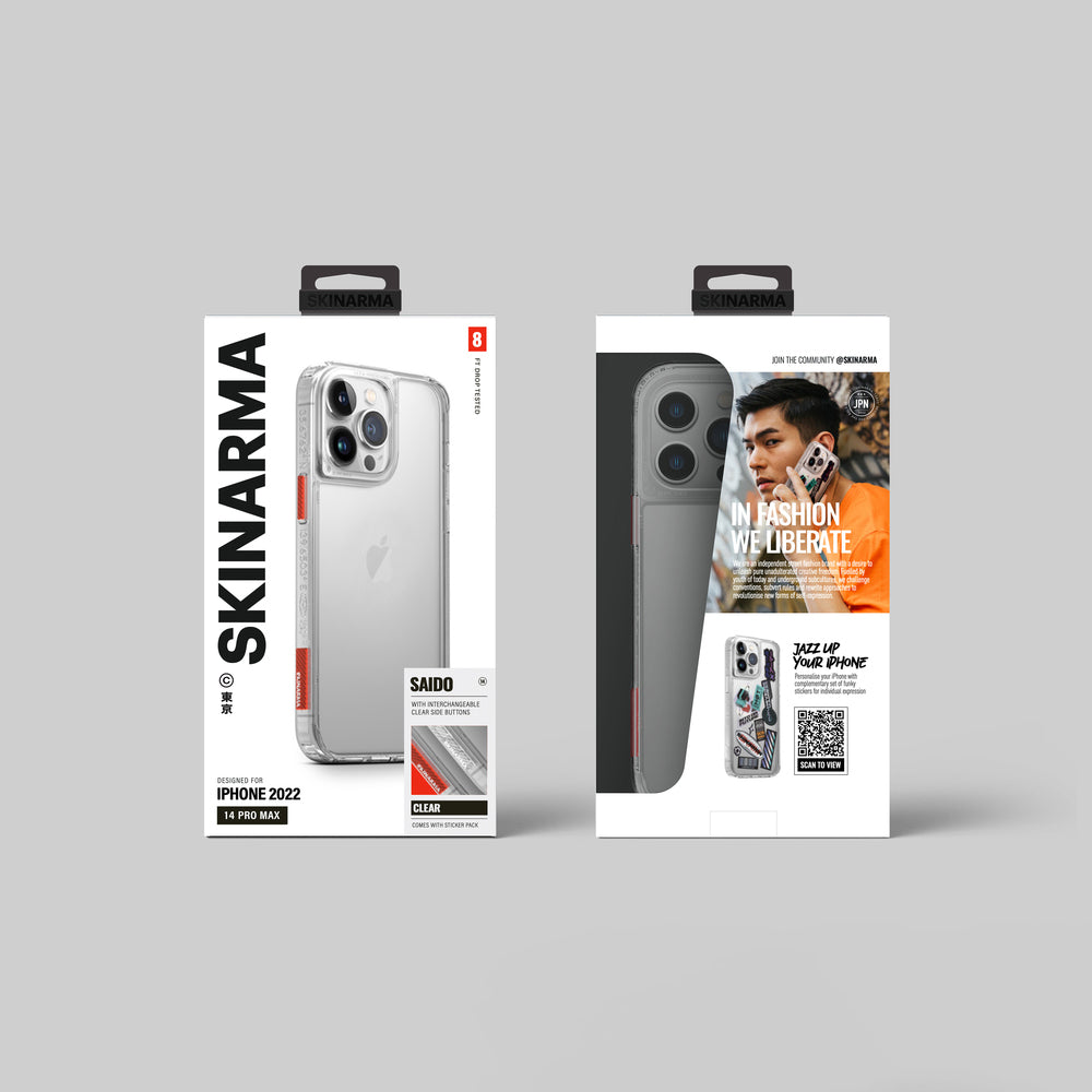 Apple iPhone 14 Pro Max Kılıf SkinArma Şeffaf Airbag Tasarımlı Saido Kapak Renksiz