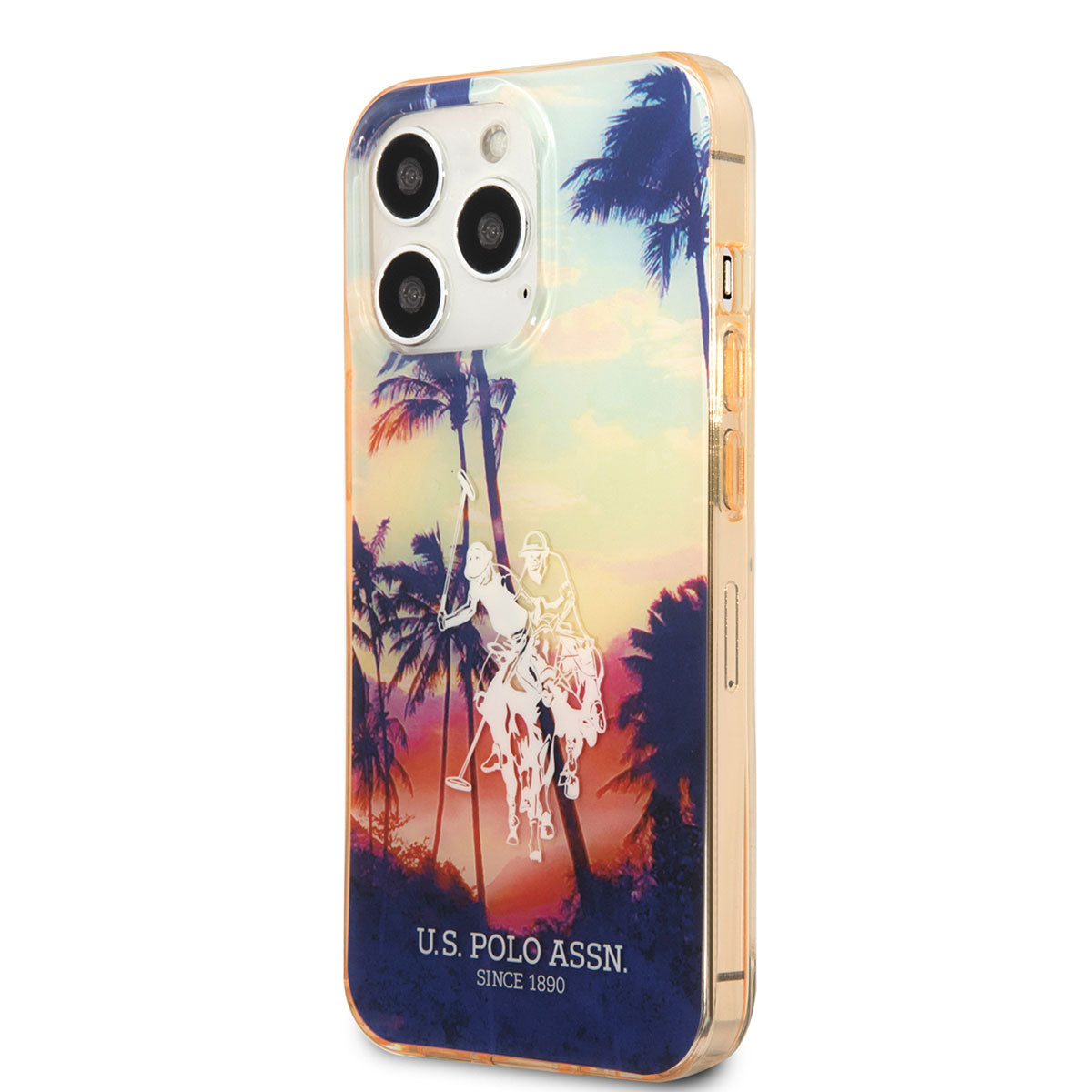 Apple iPhone 14 Pro Max Kılıf U.S. POLO ASSN. Renkli Ağaç Baskılı Dizayn Kapak Kırmızı