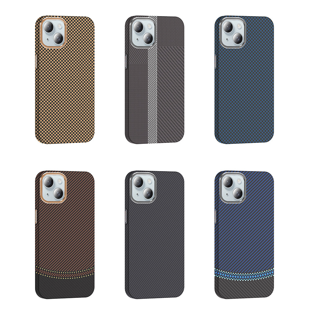 Apple iPhone 15 Kılıf M-safe Şarj Özellikli Karbon Fiber Görünümlü Zore Gros Kapak Siyah