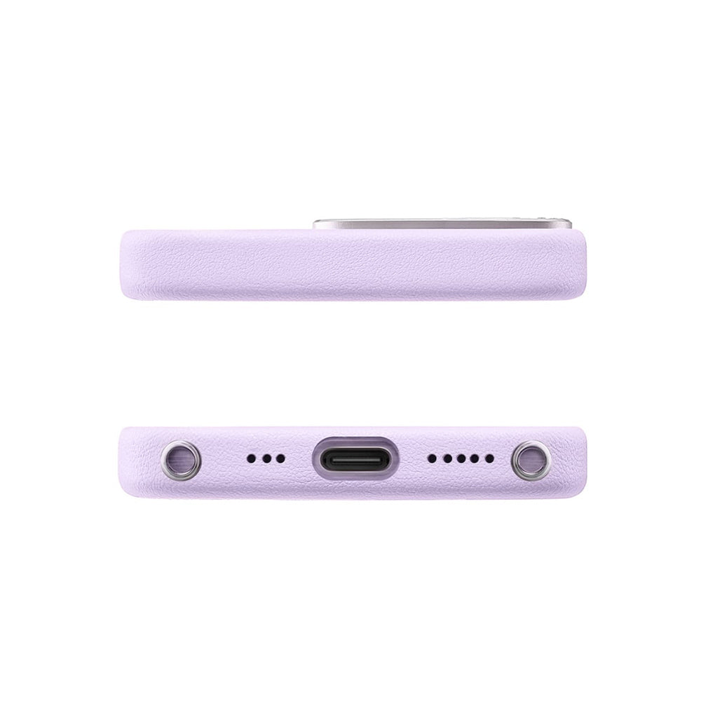 Apple iPhone 15 Kılıf Suni Deri Tasarımlı Pynana Starry Serisi Kapak Pembe