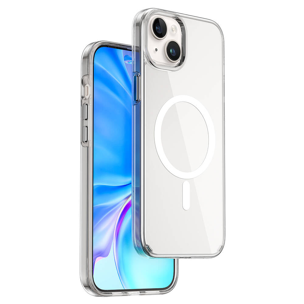 Apple iPhone 15 Kılıf Wiwu BC-022 Magsafe Şarj Özellikli Şeffaf Transparan Kapak Renksiz