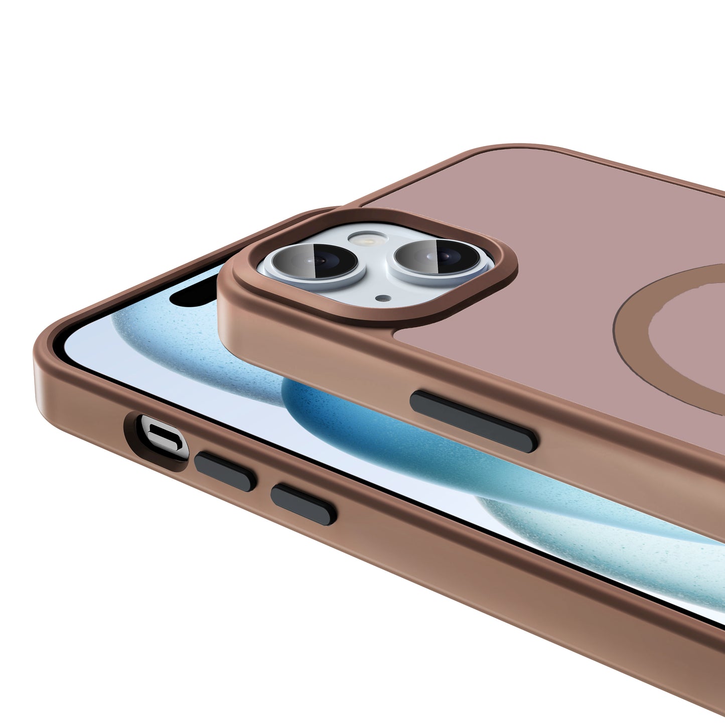 Apple iPhone 15 Plus Kılıf M-safe Şarj Özellikli Mat Arka Yüzey Zore Sio Kapak Açık Yeşil