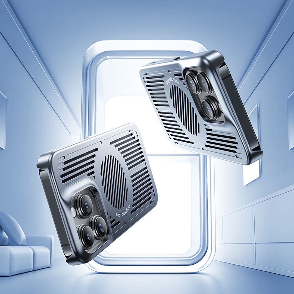 Apple iPhone 15 Pro Kılıf M-safe Şarj ve Soğutucu Özellikli Benks Biliz Kapak Gri