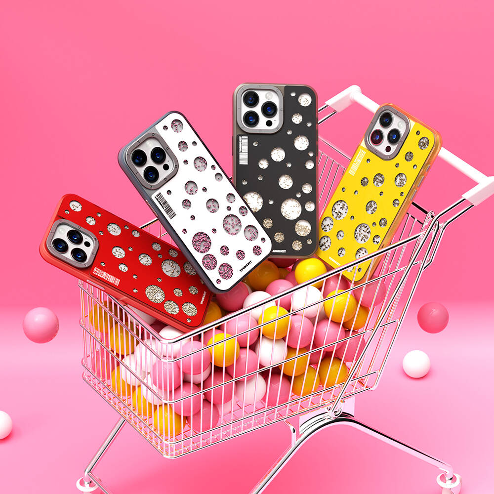 Apple iPhone 15 Pro Kılıf Magsafe Şarj Özellikli Youngkit Quicksand Beads Serisi Kapak Kırmızı