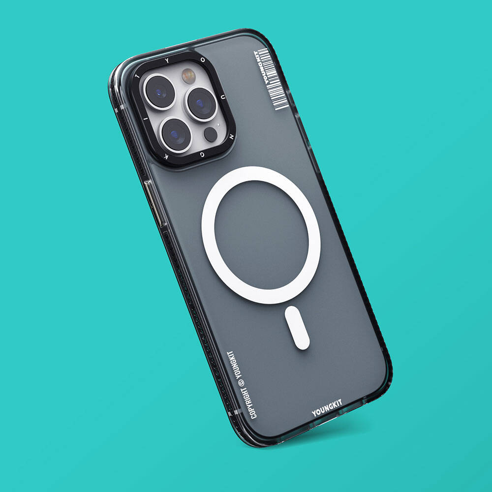 Apple iPhone 15 Pro Max Kılıf Magsafe Şarj Özellikli Youngkit Jiansha Serisi Kapak Mavi