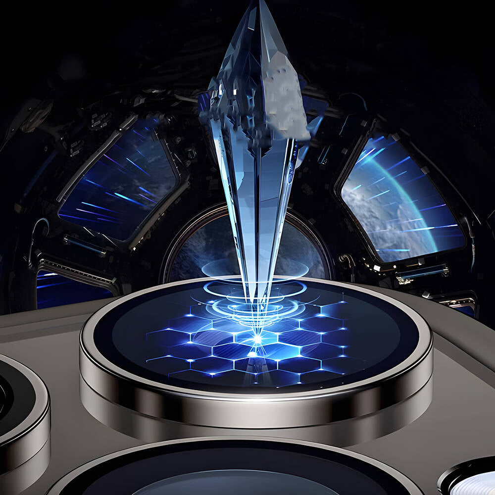 Apple iPhone 15 Pro Wiwu LG-003 Lens Guard Çizilmeye Karşı Dayanıklı Safir Kamera Lens Koruyucu Mavi-Titanyum