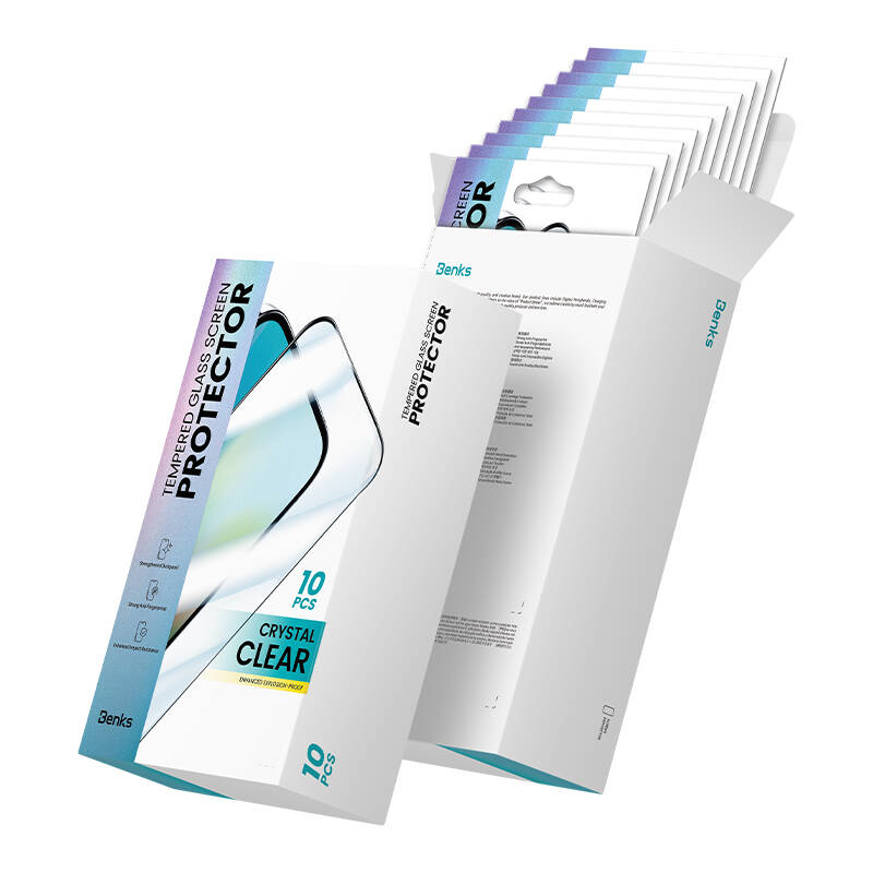 Apple iPhone 16 Hidrofobik Ve Oleofobik Özellikli Benks Air Shield Ekran Koruyucu 10′lu Paket Şeffaf