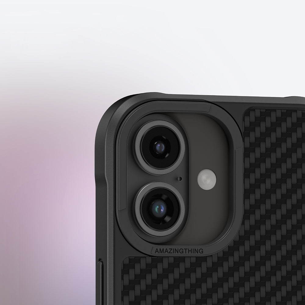 Apple iPhone 16 Kılıf Magsafe Şarj Özellikli 1500D Aramid Fiber Amazingthing Titan Max Serisi Kapak Siyah