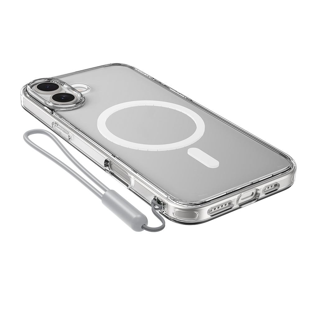 Apple iPhone 16 Kılıf Magsafe Şarj Özellikli Raptic Crystal MagSafe Serisi Şeffaf Kapak Şeffaf