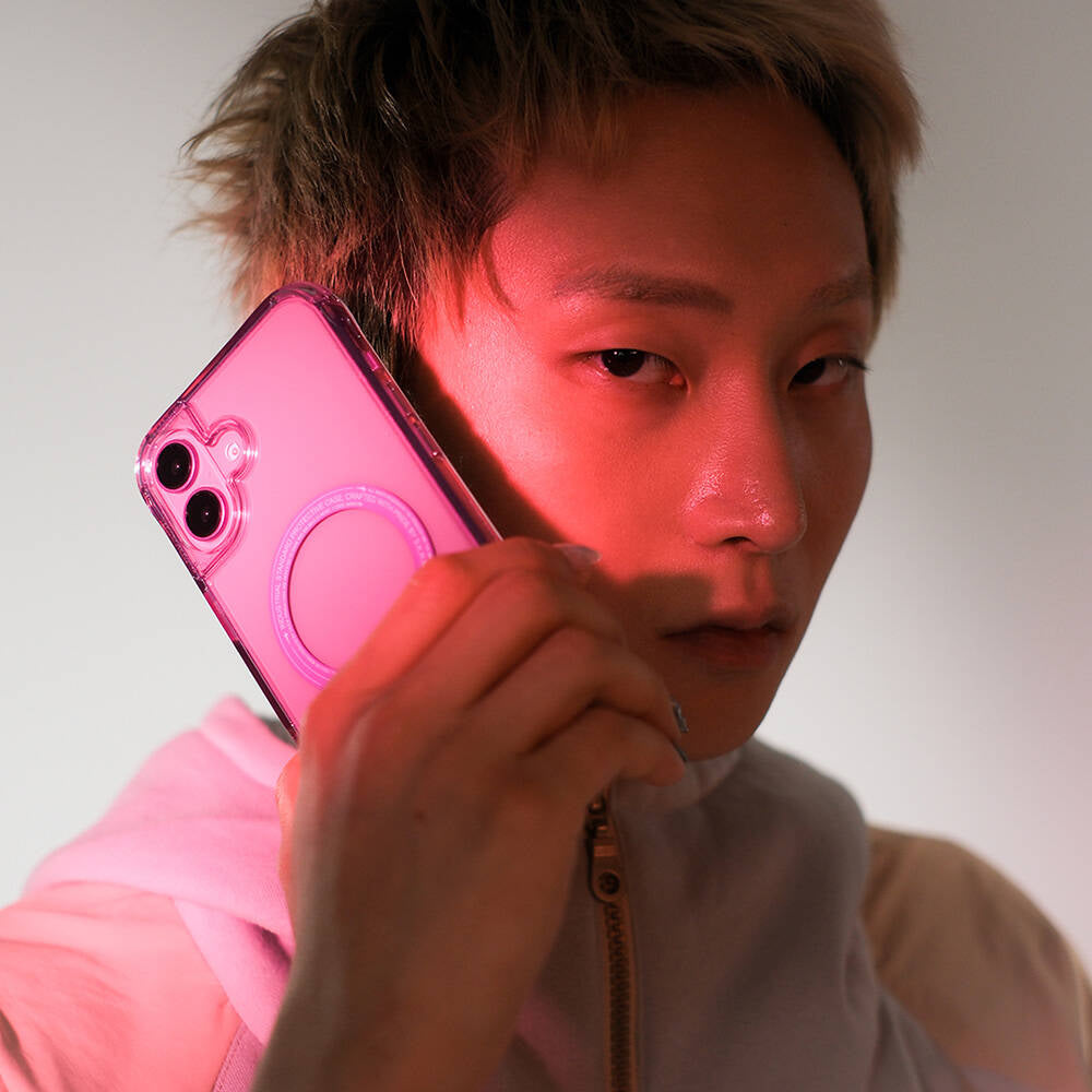 Apple iPhone 16 Kılıf Magsafe Şarj Özellikli Şeffaf Airbag Tasarımlı Skinarma Saido Kapak Pembe