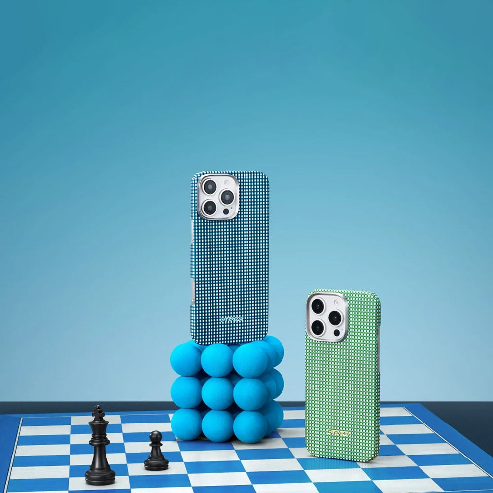 Apple iPhone 16 Plus Kılıf Magsafe Şarj Özellikli Aramid Fiber Pitaka Ultra-Slim Classic Serisi Ocean Blue Kapak Mavi