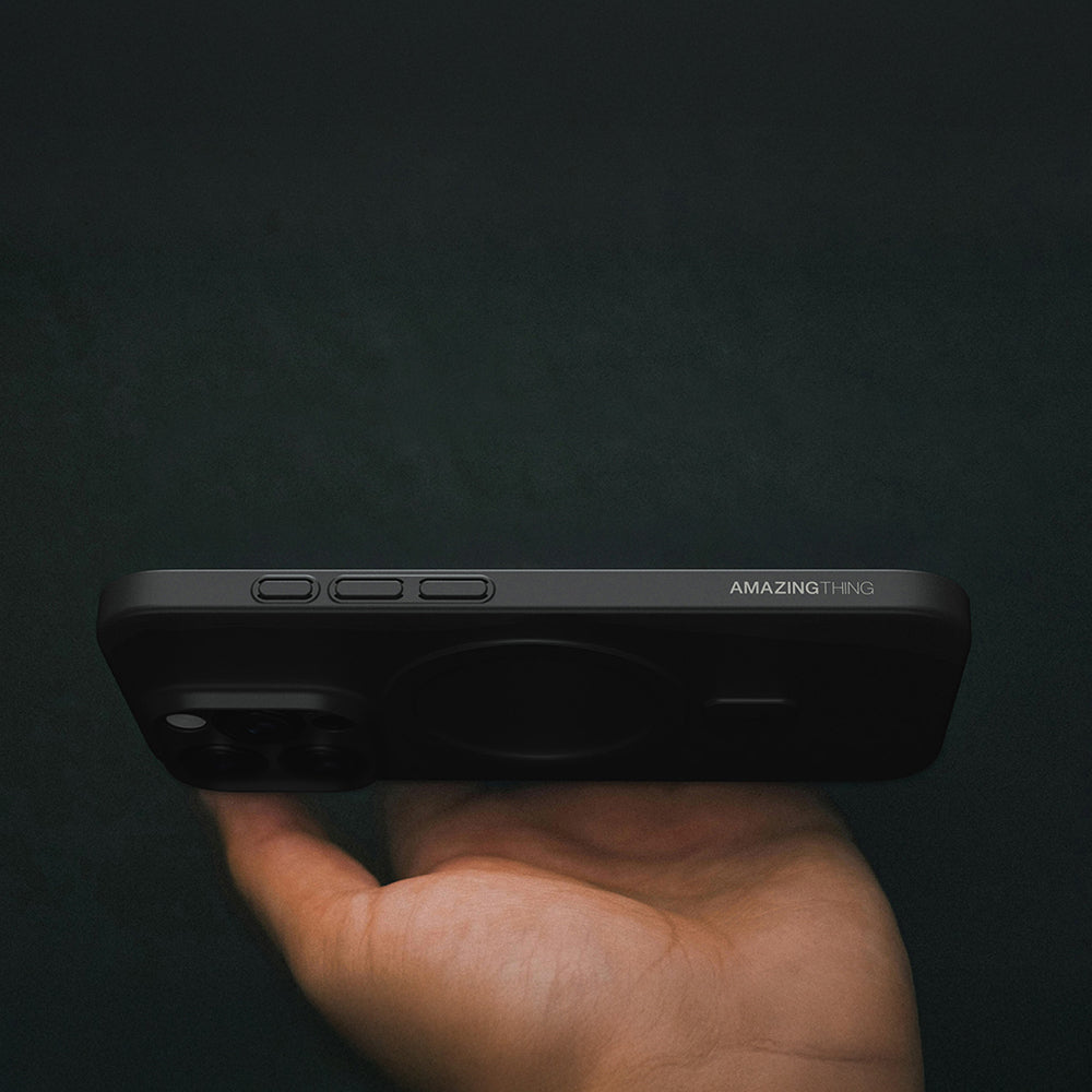 Apple iPhone 16 Pro Max Kılıf M-safe Şarj Özellikli Amazingthing Minimal Air Serisi Kapak Siyah