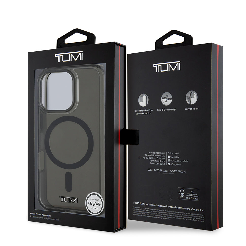 Apple iPhone 16 Pro Max Kılıf TUMI Orjinal Lisanslı Magsafe Şarj Özellikli Airbagli Transparan Kapak Siyah